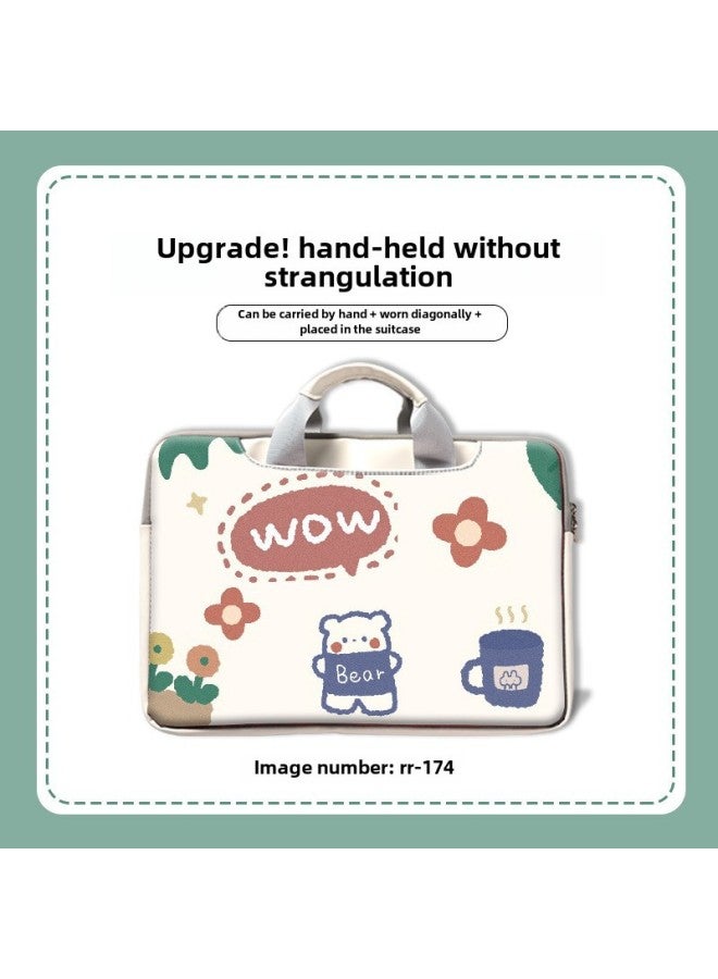 Suitable For Cartoon Painted Laptop Bag Men's And Women's Cartoon Cute Computer Sleeve Bag For Mac Huawei Glory-Color:RR-174-Applicable Model:12 Inch - Image 1